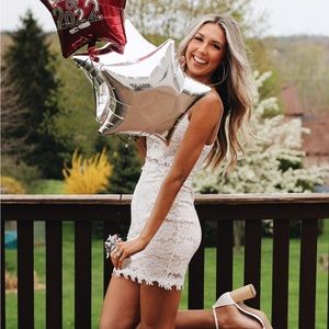 Small White Lace Grad Dress